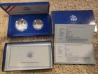 1986 Statue Of Liberty Commemorative 2-coin Set Silver Dollar   Half W  Box