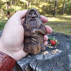 Heepdd Norse Viking Odin Decorative Resin Statue With Hammer  Mini Mythology    