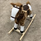 Qaba Kid Plush Rocking Horse Ride-on Baby Girl Toy Pony W  Realistic Sound Brown