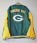 New Nfl Green Bay Packers Mid Weight Polyester Embroidery Green Jacket Men s L