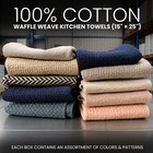 Waffle Weave Kitchen Towels Boxes - 100  Cotton Highly Absorbent Dish Rags Bulk