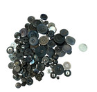 Antique Vintage Buttons Black Gray Plastic Glass Lot Of 100  Assorted Size Craft