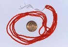 Vintage antique Micro Seed Beads-14 0 Scarlet Flame Red Transparent-3 9g Each