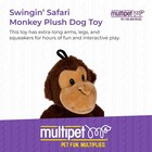 Swingin  Safari Monkey Dog Plush Toy - Squeaky Dog Toy For All Dogs - Extra S   