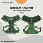 Parisian Pet Green Plaid Dog Harness - Breathable No Pull Puppy Harness Leash