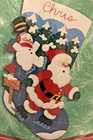 Bucilla Holiday Time Frosty Lake Felt Applique Christmas Stocking Santa  snowman