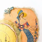 Antique 1920s Embroidered Boudoir Pillows Art Deco Lady Handmade Pair