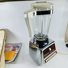 Vintage Osterizer White And Chrome Imperial 10 Speed  Blender Mixer 642   Extras