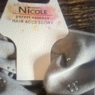 Nicole Silver Fabric Embellished Round Hair Scrunchie 3 5 In