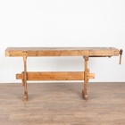 Early 20th Century Rustic Narrow Carpenter s Workbench Console Table