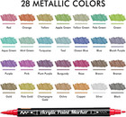 28 Metallic Colors Dual Tip Acrylic Paint Markers  Brush Tip And Fine Tip Acryli