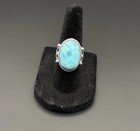 Sterling Silver 925 Turquoise Ring Size 6 Oval Cabochon Southwestern Style