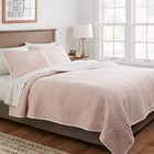 King Reversible Cotton Stripe Quilt Terracotta - Threshold  Midweight Machine