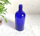 1940s Vintage Beautiful Cobalt Blue Color Glass Bottle Bar Decor Home Retro Gs86