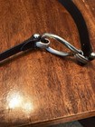 Vintage Women   s Black Leather Lined Hip   Slide Belt With Silver Buckle