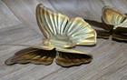 Vintage Brass Copper Tin Gold Double Wing Butterflies Wall Decor 70 s Set Of 3