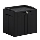  Outdoor Storage Box Storage Box With Lid For Patio 31 Gallon Dark Black
