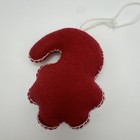Felt Santa Claus Face Ornament Red White Snowflake Pattern Hanging Christmas