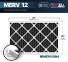 Trufilter 16x25x1 Merv 12 Odor Defense  4-pack  Ac Furnace Air Filter With Activ