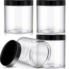 4 Pieces Round Wide-mouth Leak Proof Plastic Container Jars With Lids For Tra   