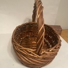 Extra Large Handwoven Wicker Rattan Rustic Willow Handle Gathering Garden Basket