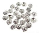 20 Antique Silver Pewter Flower Bead Caps 11mm 