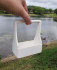 Set Of 3 Antique Style White Wood Caddy  4 25  X 2 25  X5 25 