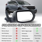 Passenger Side Mirror Compatible With Honda Cr-v 2017-2022 Rear View Mirror With