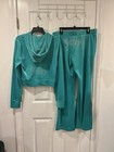 New  Juicy Couture Velour Bling Tracksuit Set Coastal Teal Size L