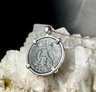 Genuine Ancient Roman She-wolf Coin In Sterling Silver Pendant