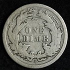 1867-s Seated Liberty Silver Dime Vf E187 Gknlm
