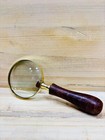 Antique Brass Heavy Magnifying Glass Vintage Magnifier Collectible Gift Item