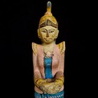 Antique Burmese Nat Spirit Wood Statue Carved Wooden Mandalay Guardian Sculpture