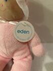 Vtg Nos Eden Girl Baby Doll Plush Pink Terry Cloth Blonde Hair Blue Eyes Bonnet