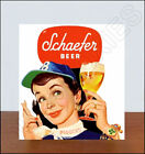1955 Schaefer Beer Store Counter Advertising Standup Sign Brooklyn Dodgers