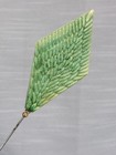 Large Antique Celluloid Hatpin 8  Hat Pin Green Diamond Leaf Pattern Victorian