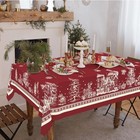 Rectangle Christmas Tablecloth 60x84in christmas Tree Elk Santa Snowflake Red Ch