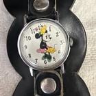 Walt Disney Productions Minnie Mouse Vintage 1970s Era Watch Wide Leather Band