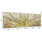 Gold Metal Wall Art  64  X 24   5 Panels  Modern Abstract Sculpture Painting