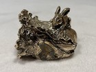  Vtg Arthur Court Rabbit Figurine Set Pewter Aluminum 2001 Red Eyes Bunny Decor 