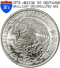 1979 Mexico Cincuenta Centavos 50 Cents Coin - Brilliant Uncirculated  bu 