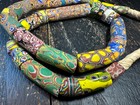 Vintage African Trade Bead Necklace  22  Mixed Millefiori Glass Beads