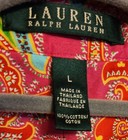 Lauren Ralph Lauren Paisley Print Cotton Button Down Shirt Woman   s Sz Large Boho