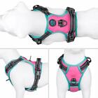 No Pull Dog Harness  Reflective Adjustable Vest  With A Training Handle M Pink 