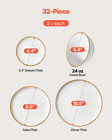 Dinnerware Set  Service For 8  32 Pcs   Round Plates And Bowls Sets  Scratch Res
