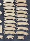 Lot Of 68pc Genuine Brio Train Wooden Railway Track Straight Curved Risers  