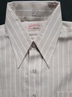Vtg 70s Getaway By Arrow Shirt Mens 16 5-32 Brown White Stripe Button Down Nos