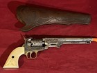 Vintage Denix  1040b Engraved Colt Navy  36 Cal Prop  Replica Pistol   Holster
