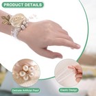 6-pack Wrist Corsage Bracelets  Artificial Wrist Corsages Band  champagne 