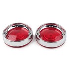 For Harley Touring Road King 3-1 4  Turn Signal Bezels Red Lens Cover trim Rings